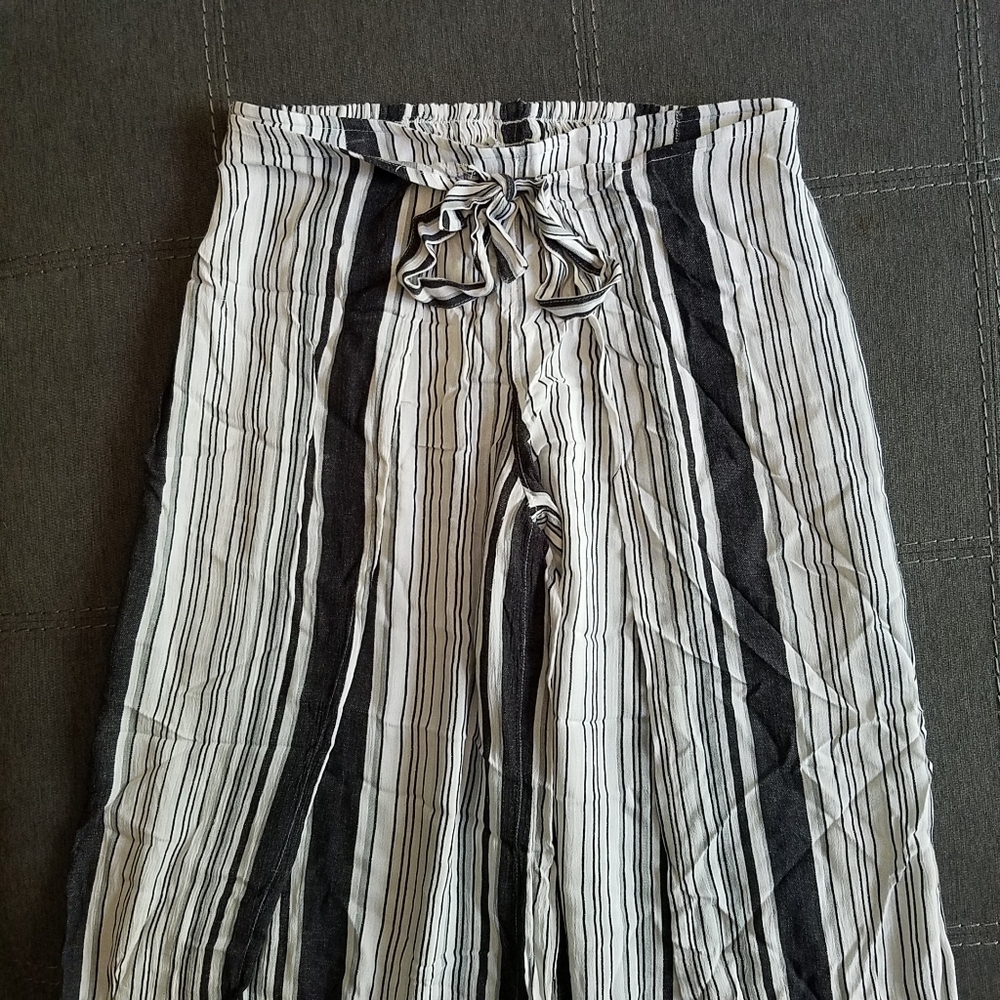 Striped Wrap Pants / Swim Coverup